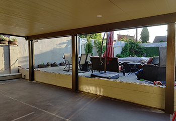 Newly installed patio cover in a North Hollywood backyard by Drywall Repair & Remodeling.